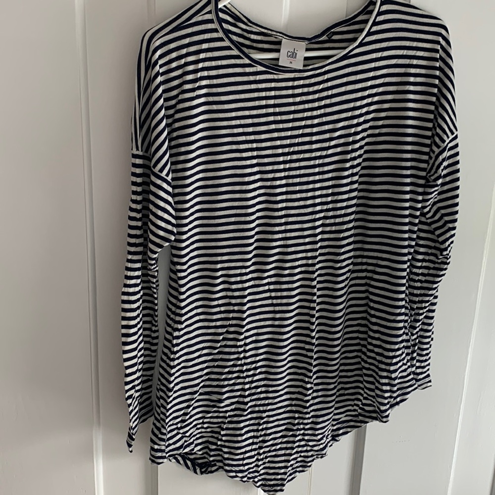 Cabi stripped navy and white shirt